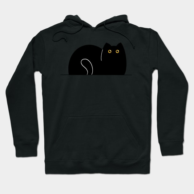 A Black Cat (without a mouth) Hoodie by SassyTiger